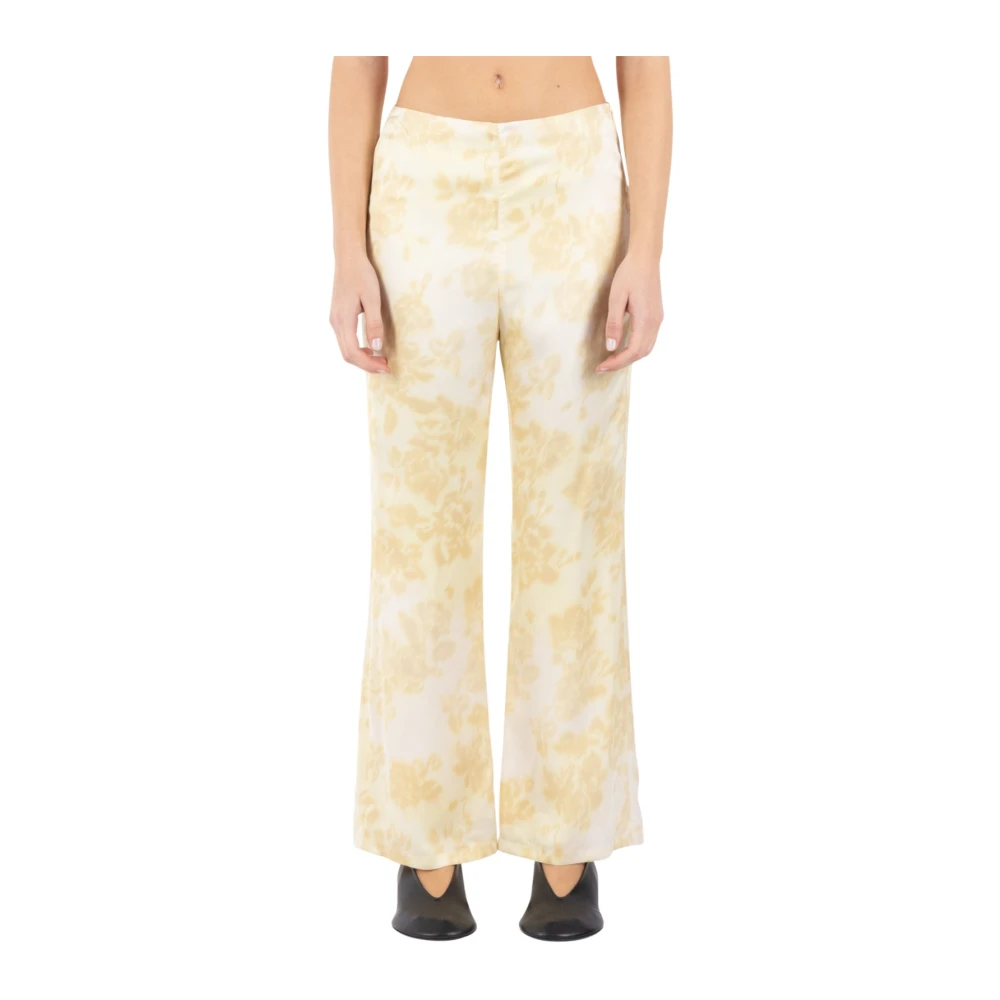Jil Sander Cremino Viscose Broek Beige Dames