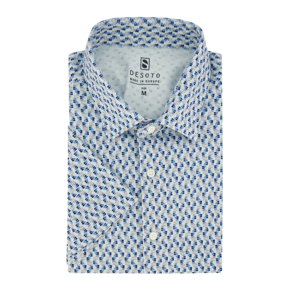 Desoto Blauw Zakelijk Overhemd met Print Multicolor Heren