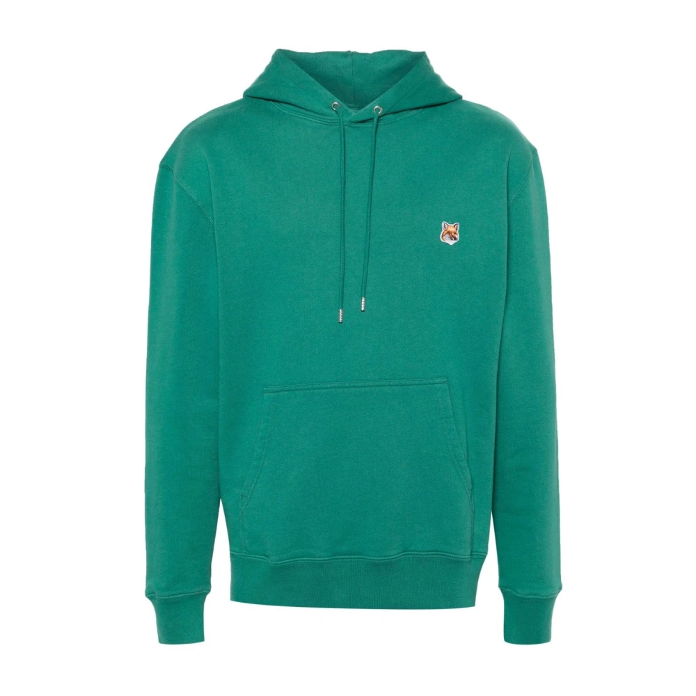 Maison Kitsuné Fox Head Patch Hoodie Green Heren