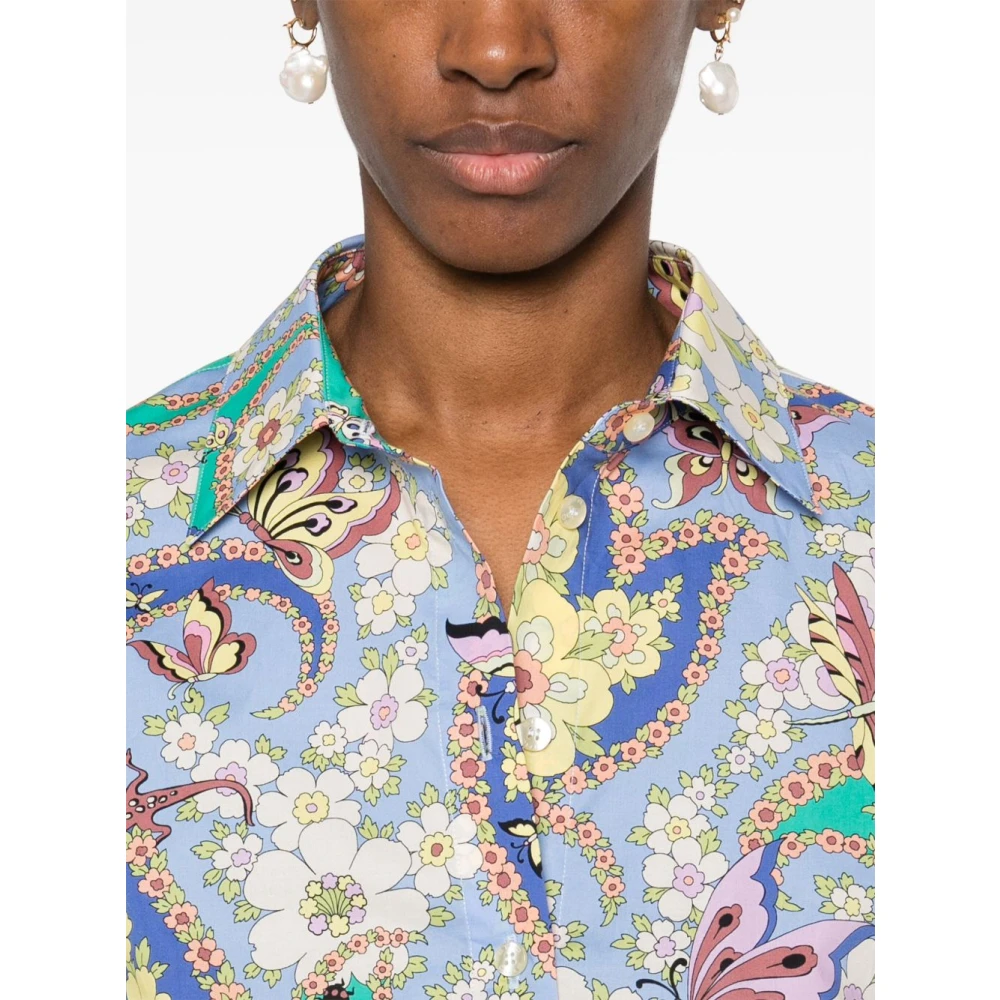 ETRO Blauwe Shirts voor Vrouwen Multicolor Dames