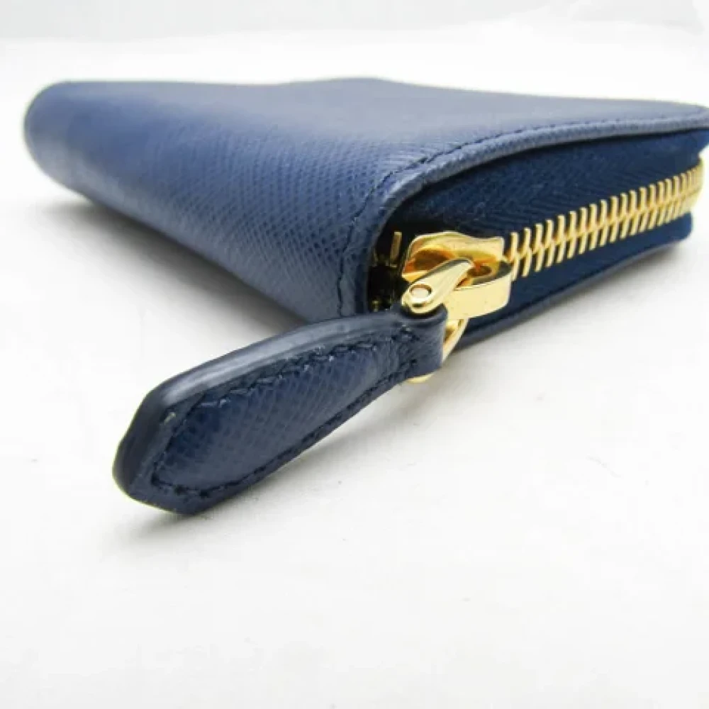 Prada Vintage Pre-owned Leather wallets Blue Dames