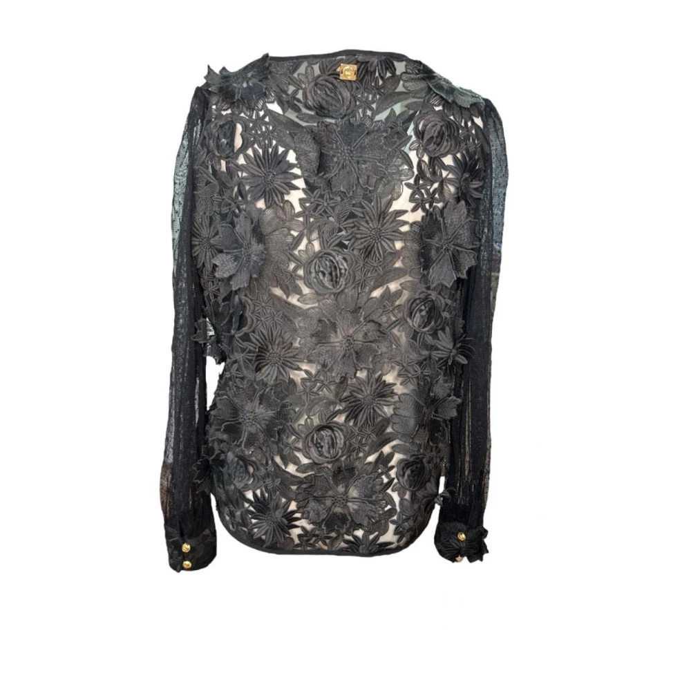 Cavalli Class Bloemenkant Sweatshirts & Hoodies Black Dames