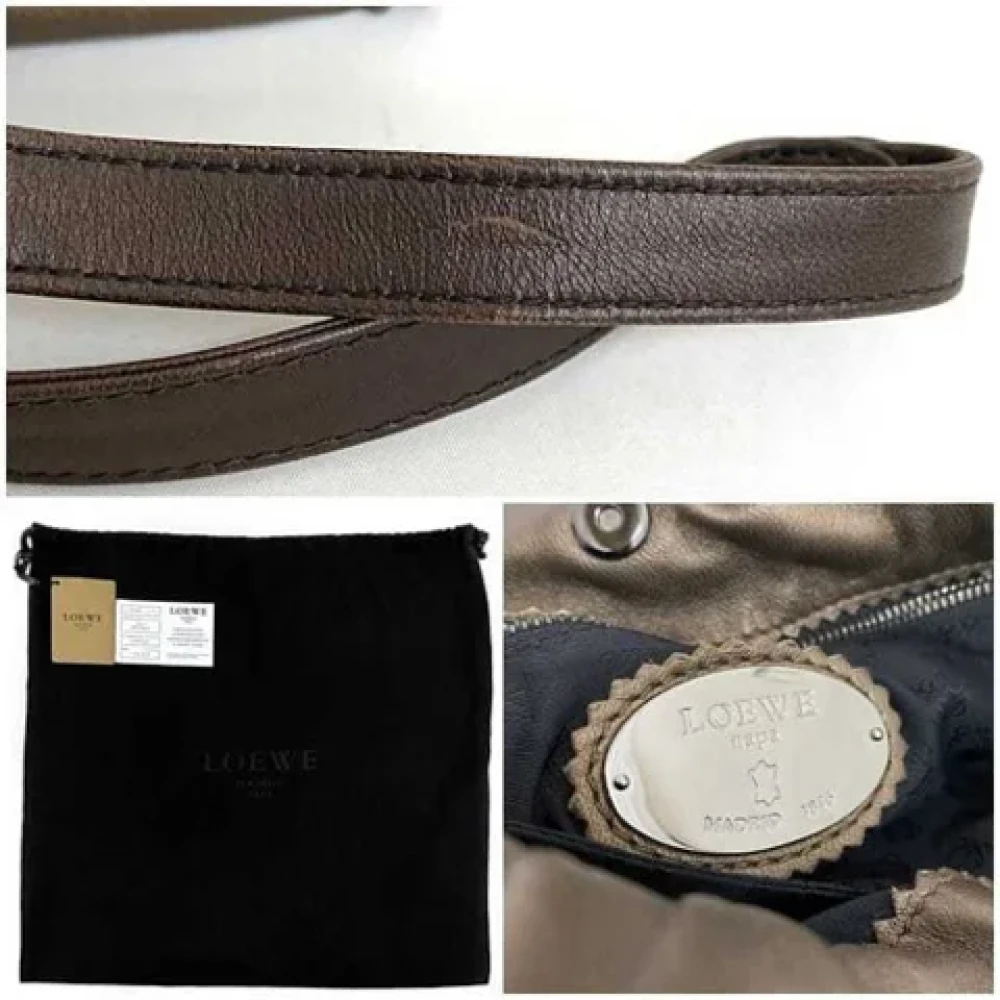 Loewe Pre-owned Fabric shoulder-bags Brown Dames