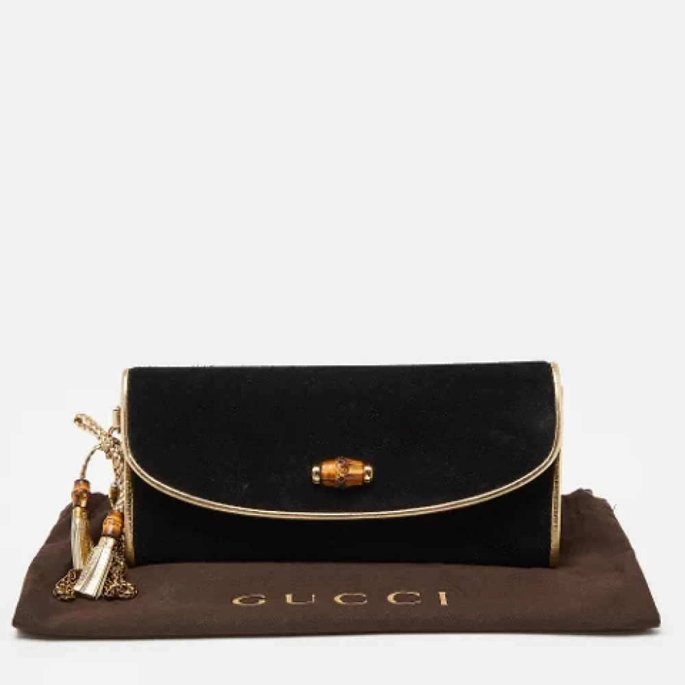 Gucci Vintage Pre-owned Suede clutches Black Dames