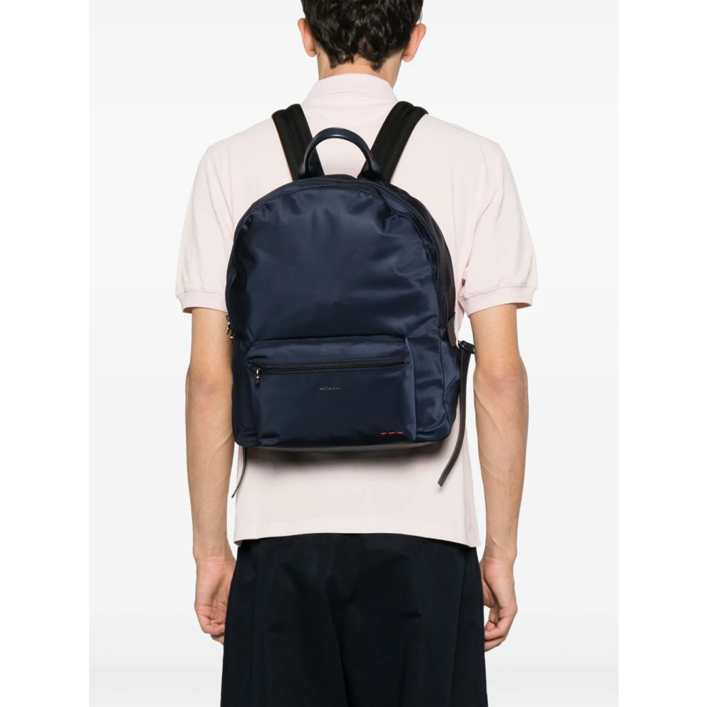 Kiton Blauwe Rugzak met Ritssluiting Blue Heren