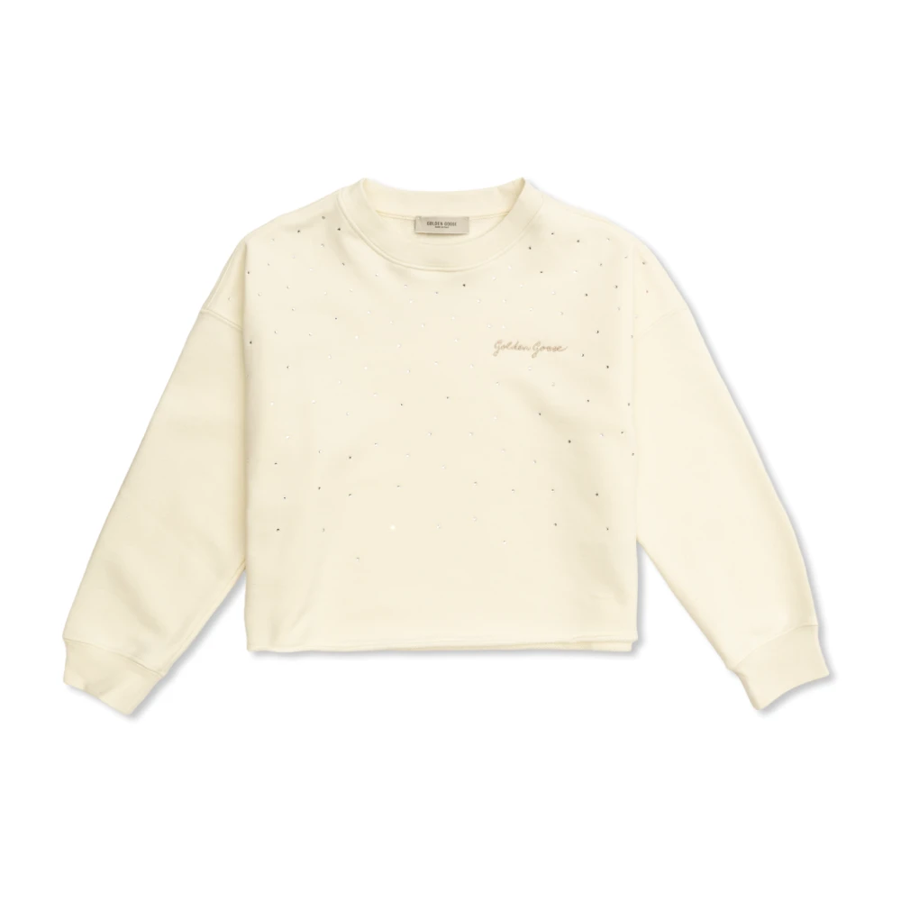 Golden Goose Unisex Kids Beige Sweatshirt With Shimmering Appliqués - Kids Sweatshirts - 6 Y - Kids