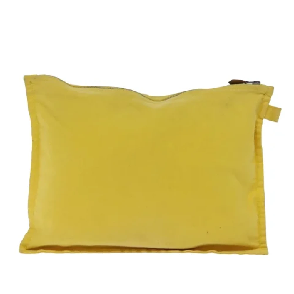 Hermès Vintage Pre-owned Canvas pouches Yellow Dames