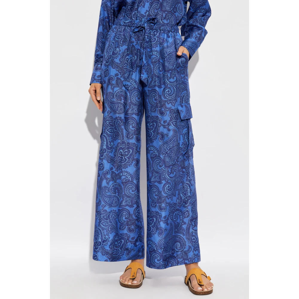 Zimmermann Zijden cargobroek Blue Dames