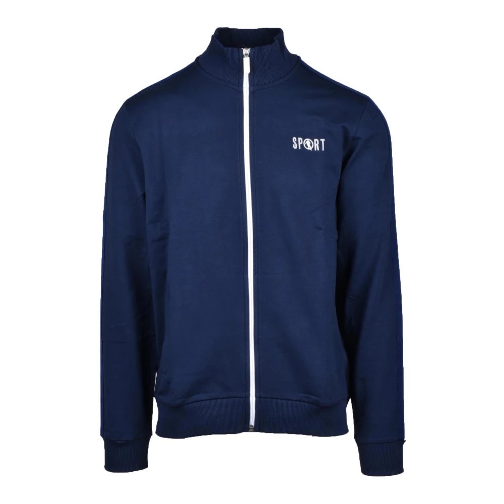 Bikkembergs Katoen Elastaan Sweater Blue Heren