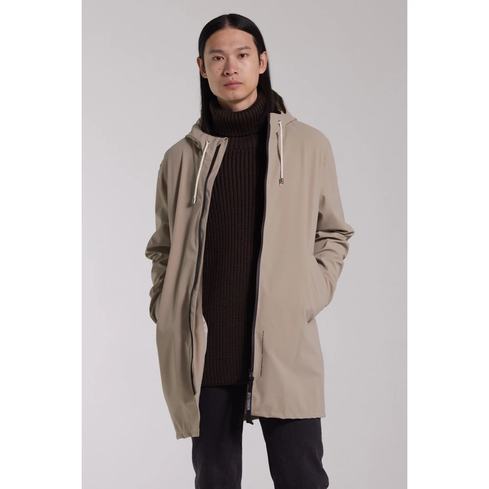 Stutterheim Lichtgewicht Waterdichte Regenjas met Rits Beige Heren
