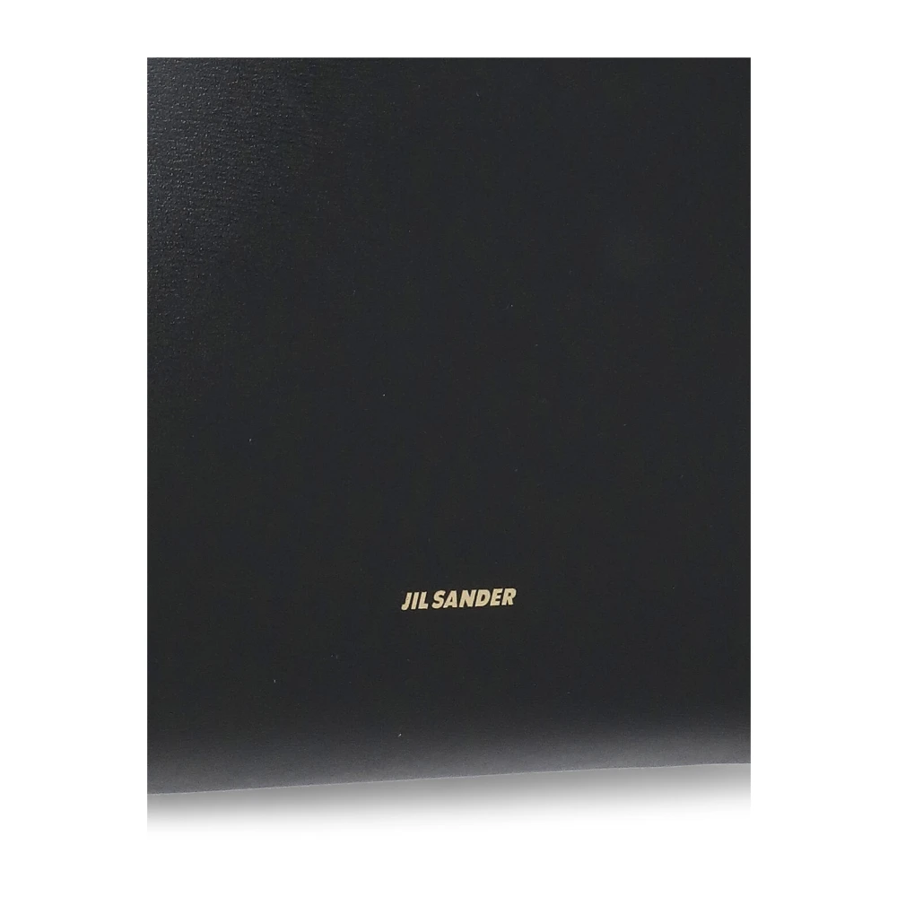 Jil Sander Zwarte Leren Handtas Vrouwen Schouderband Black Dames