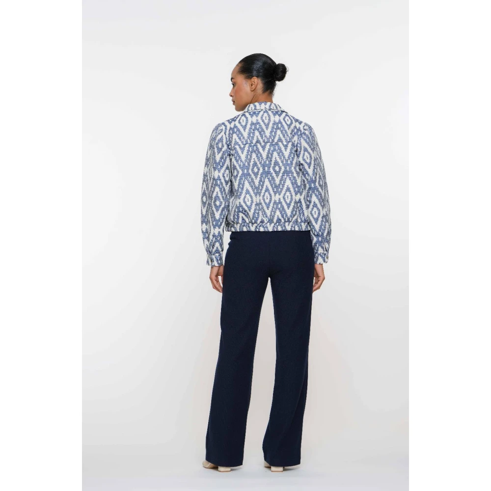 Geisha Bomberjack in Ecru Blauw Blue Dames