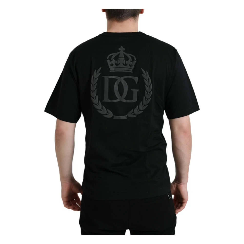 Dolce & Gabbana Geëmbosseerd Logo Katoenen T-shirt Black Heren