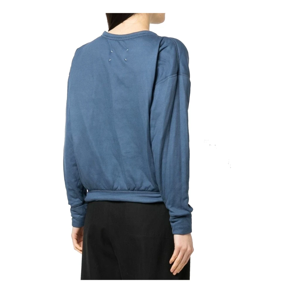 Maison Margiela Uil Motief Sweater Blue Dames