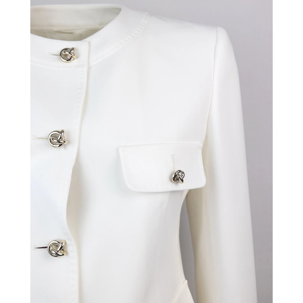 Max Mara Studio Witte Jassen in Triacetaat Polyester Mix White Dames