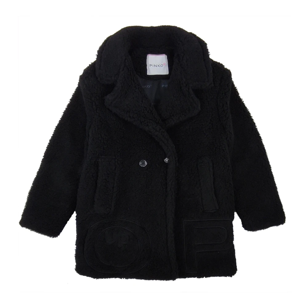 Pinko Girls Black Teddy Coat - Winter Jackets - 10 Y - Kids
