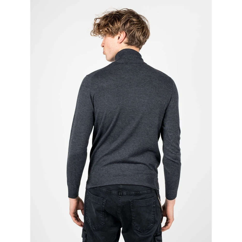 Xagon Man Merino Woltrui met Ribafwerking Gray Heren