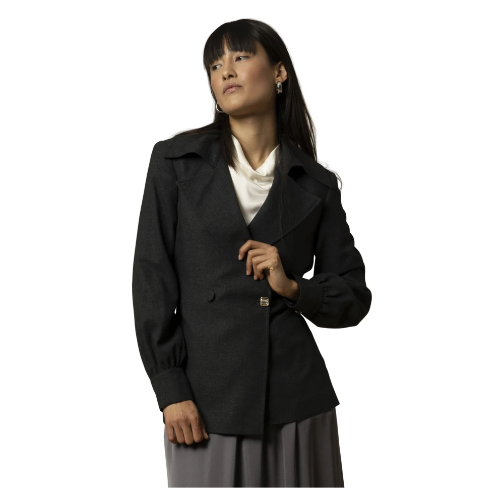 Kocca Women's Gray Chic Wrap Around Jacket - Blazers - Xl - Jackets
