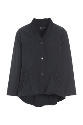 rynket-poplin-jakke-sort