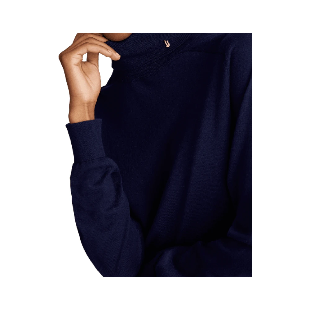 Liu Jo Blauwe coltrui met metalen logo Blue Dames