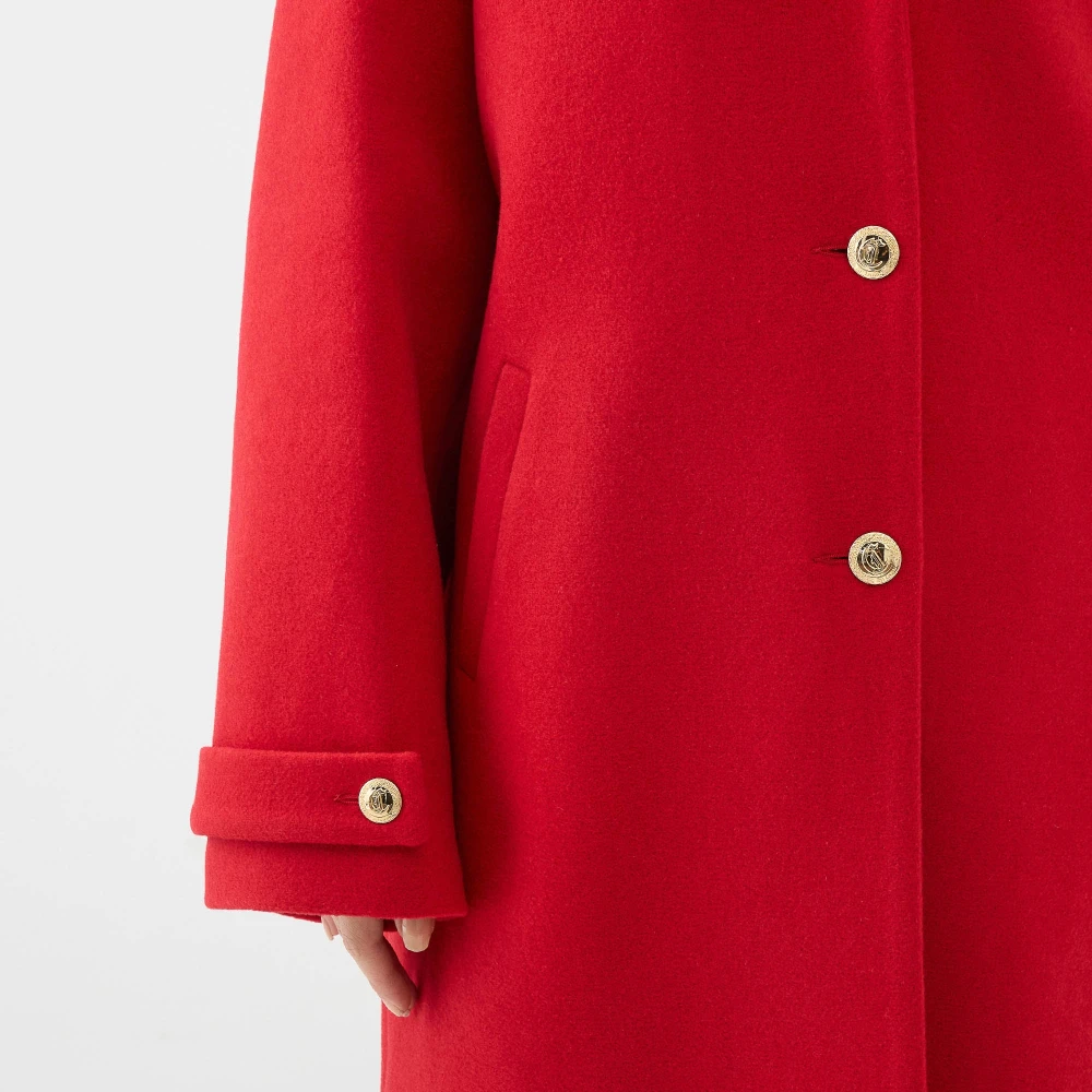 Just Cavalli Rode Wollen Oversized Jas Red Dames