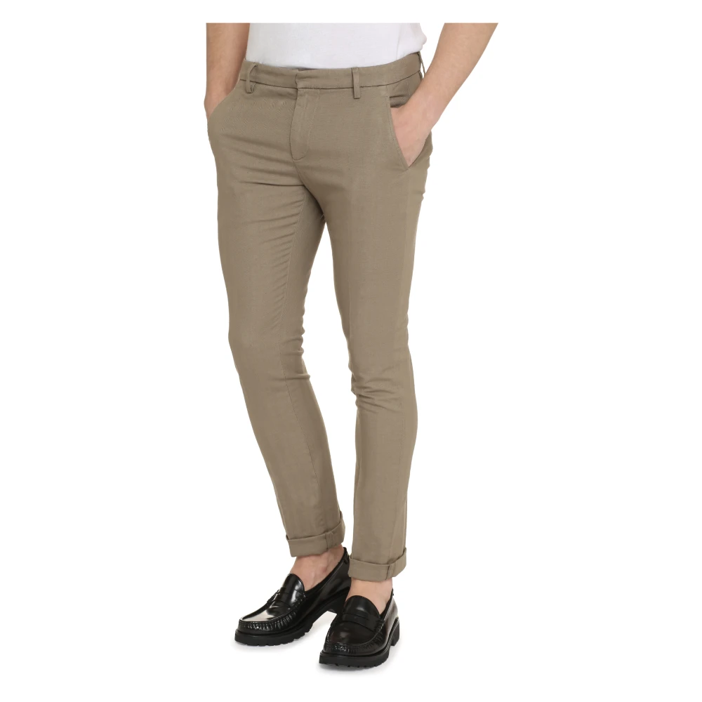 Dondup Katoenen Chino Broeken met Oprolbare Manchetten Beige Heren