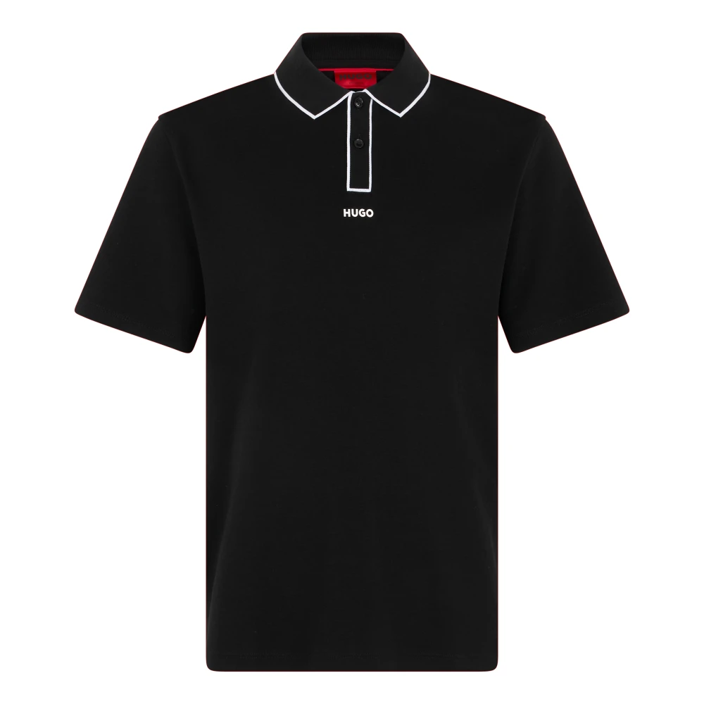 Hugo Men's Black Polo Shirts, Xs, Cotton Polo