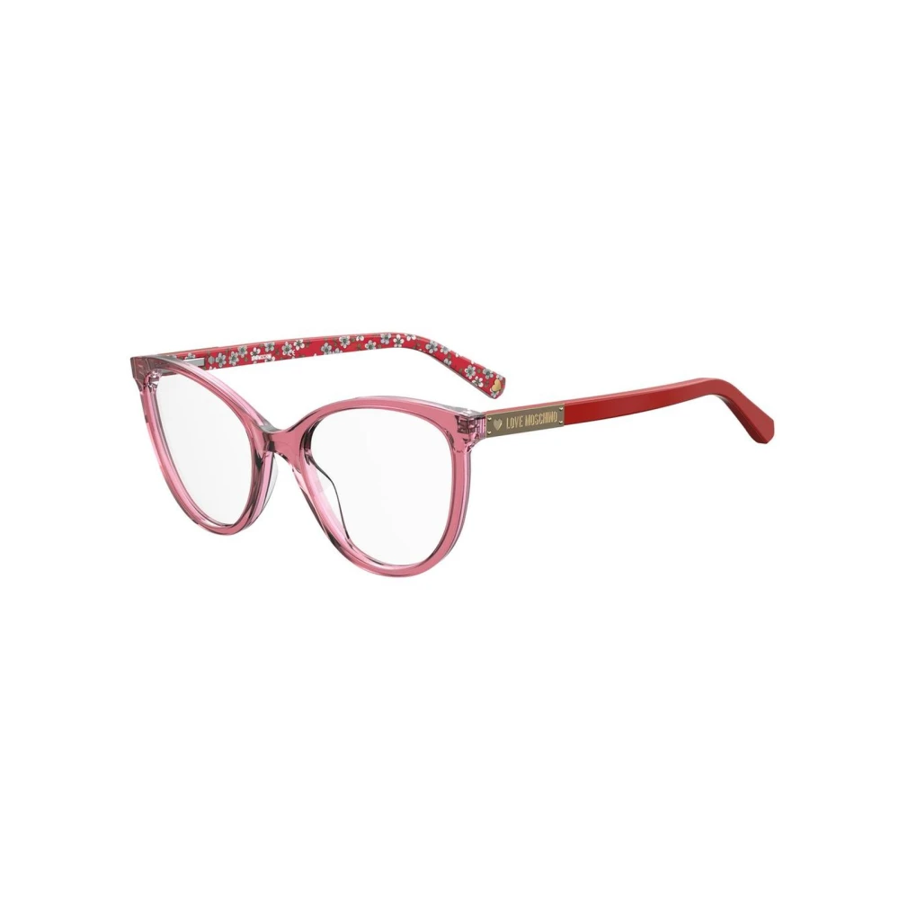 Love Moschino Women's Pink Grid Pattern Acetate Fashion Glasses