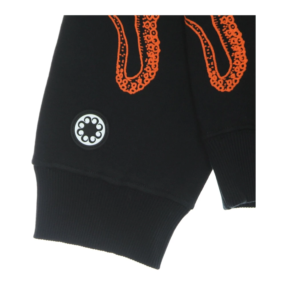 Octopus Zwarte lichtgewicht crewneck sweatshirt met -logo Black Heren