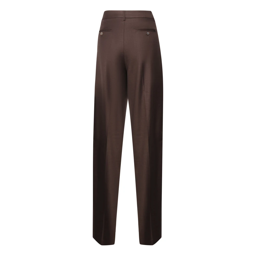 Magda Butrym Bruine Wollen Broek met Plooien Brown Dames