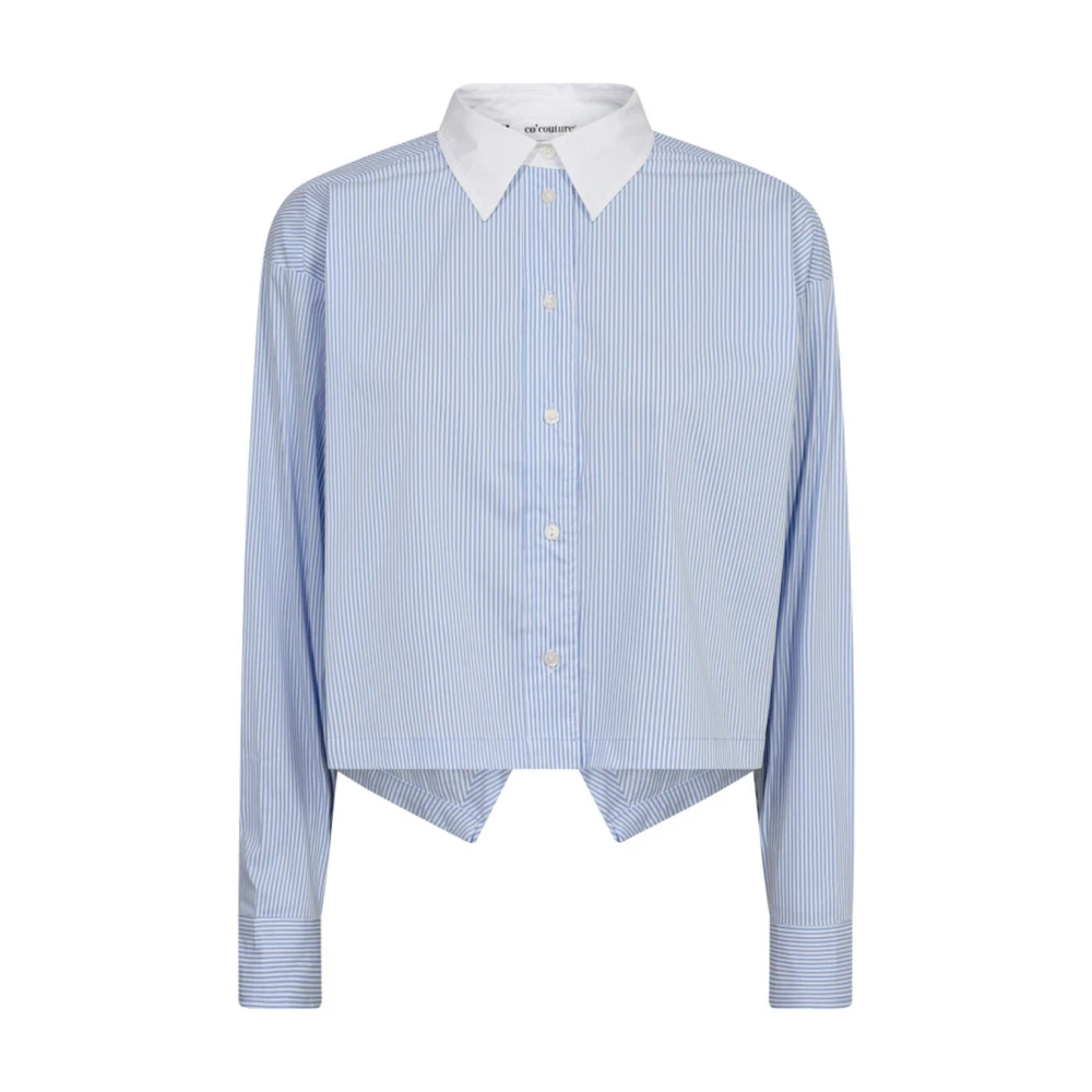 Co'Couture GiaCC Crop Blouse Blue Dames