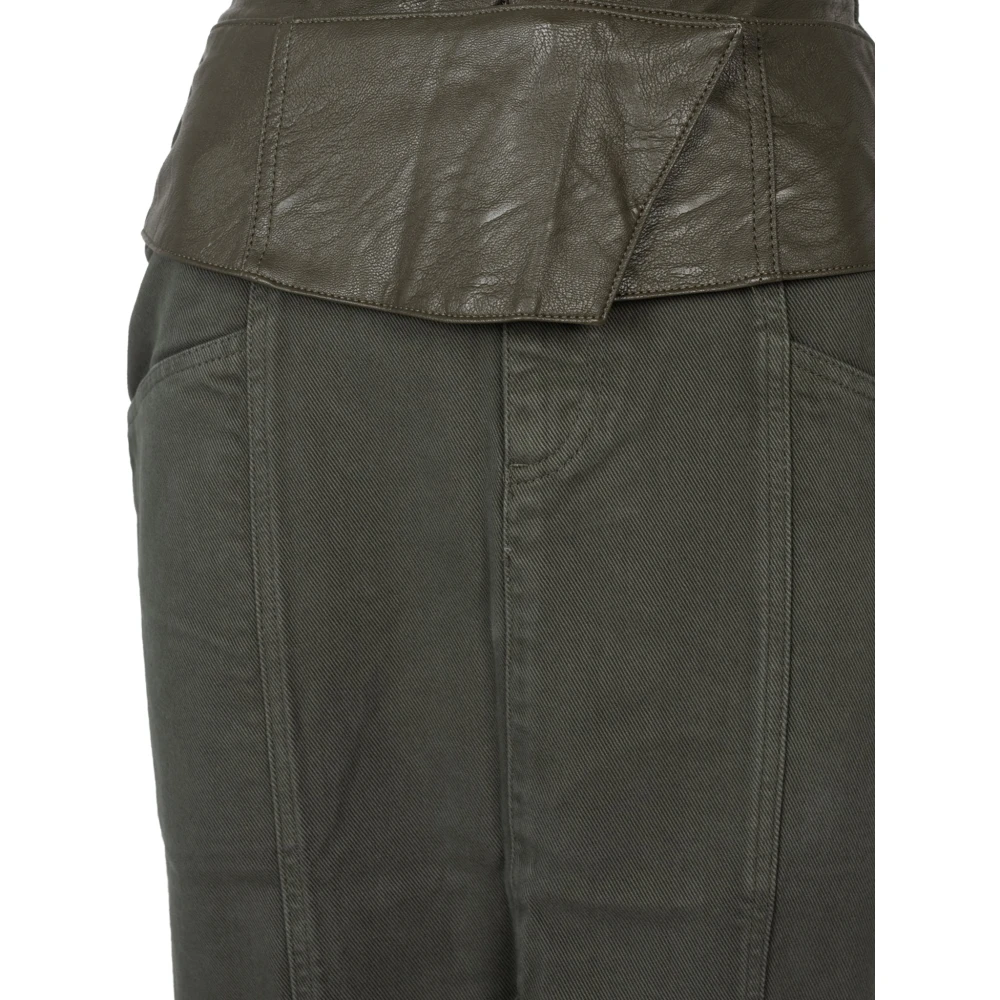 pinko Elegante Midi Rok met Riem en Zakken Green Dames