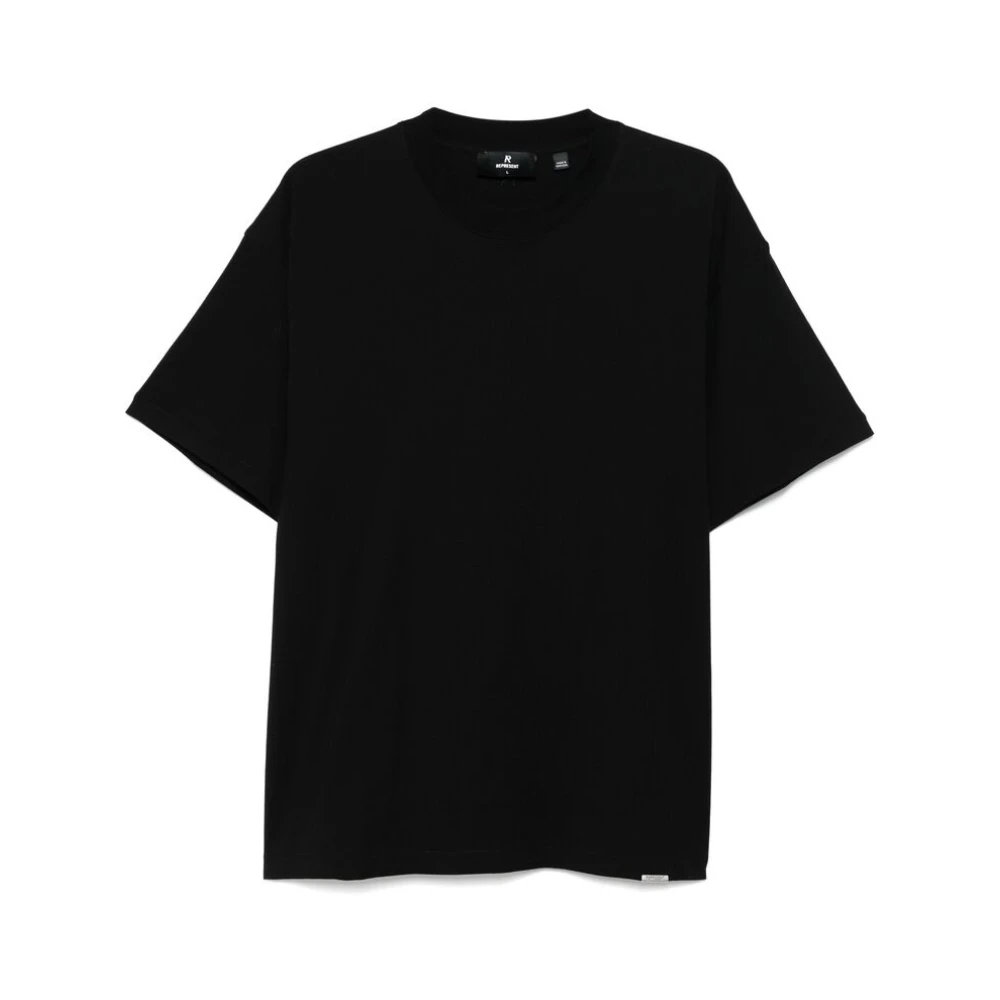 Represent T-shirt met Verlaagde Schoudernaden en Ronde Hals Black Heren