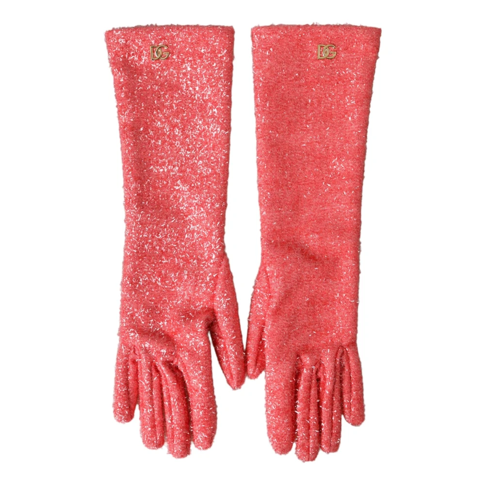 Dolce & Gabbana Women's Pink Lurex Arm Length Gloves