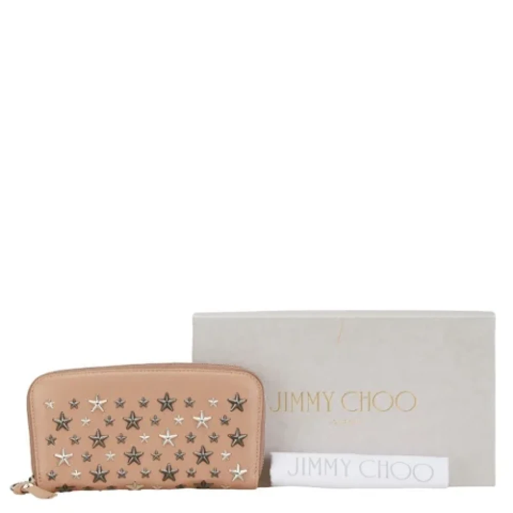Jimmy Choo Pre-owned Leather wallets Beige Dames