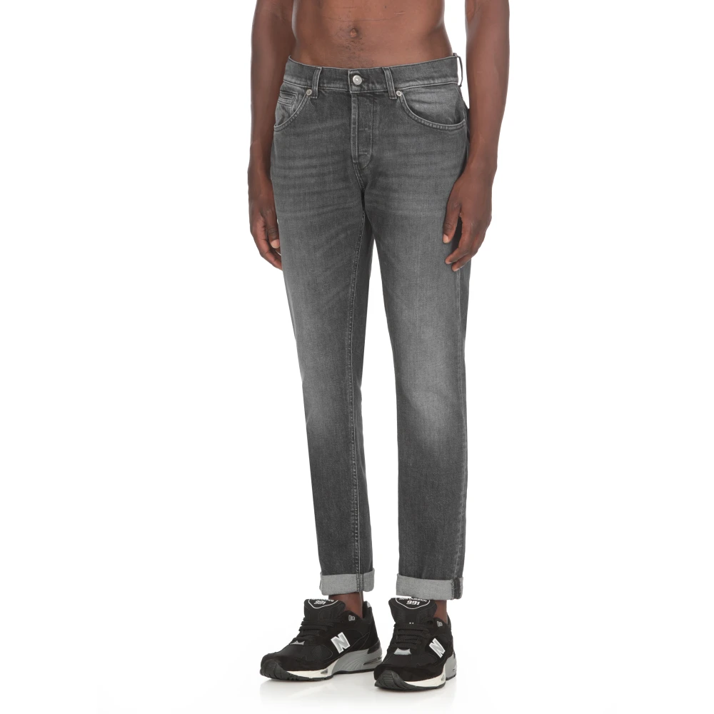 Dondup Zwarte Skinny Katoenen Heren Jeans Black Heren