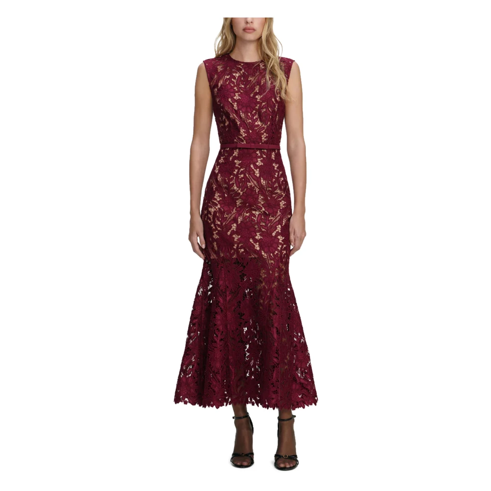 Self Portrait Women's Purple Maxi Dresses, Xs, Guipure Lace Midi Dress