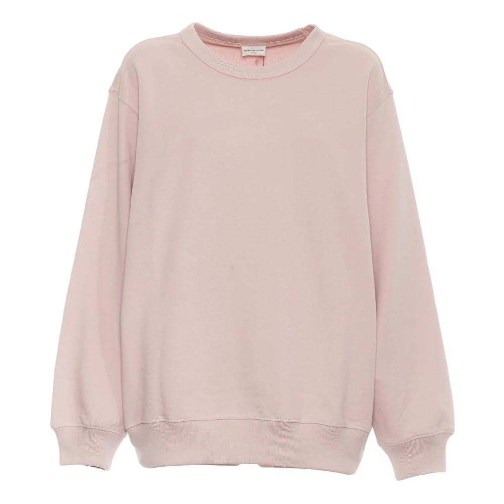 Dries Van Noten Peony Crew Neck Sweatshirt Aw24 Pink Dames