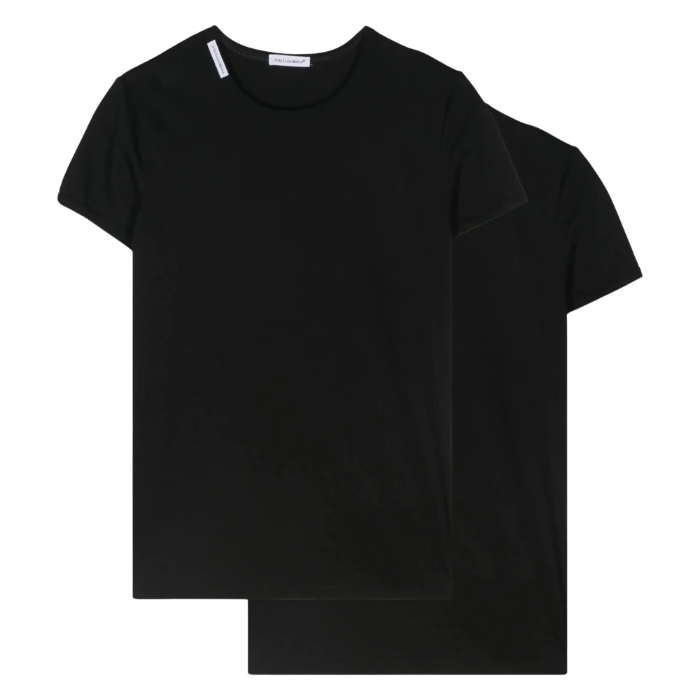 Dolce & Gabbana , Kids Short Sleeve T-Shirts, Male, Black, 6 Y, Boys 2 Pack T-Shirt Set Black
