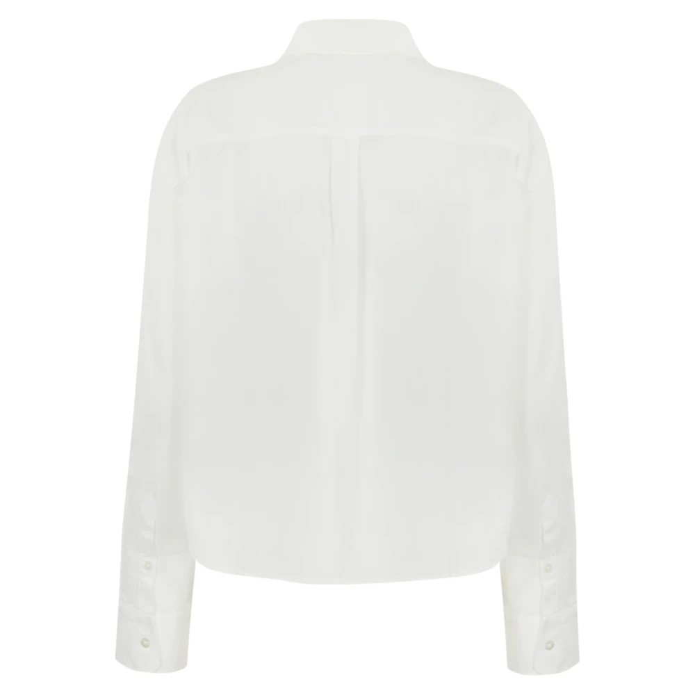 Max Mara Weekend Witte Katoenen Oxford Overhemd Beige Dames