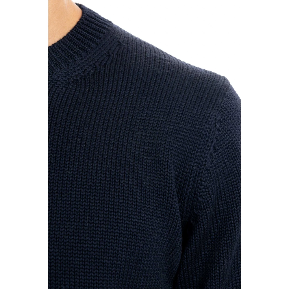Roberto Collina Blauwe Merino Trui Hoge Kwaliteit Blue Heren