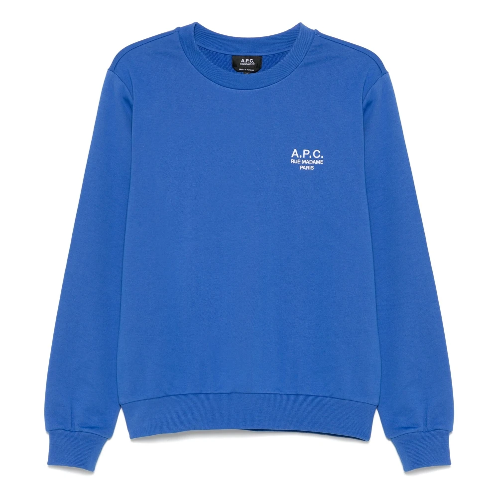 A.p.c. Broderad Rue Madame Sweatshirt Blue, Dam