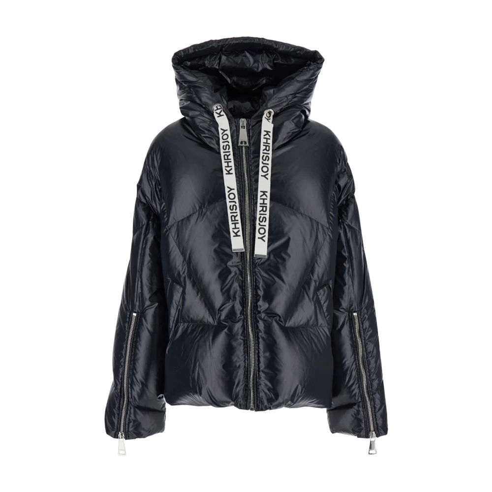 Khrisjoy Glanzende Zwarte Jassen Black Dames