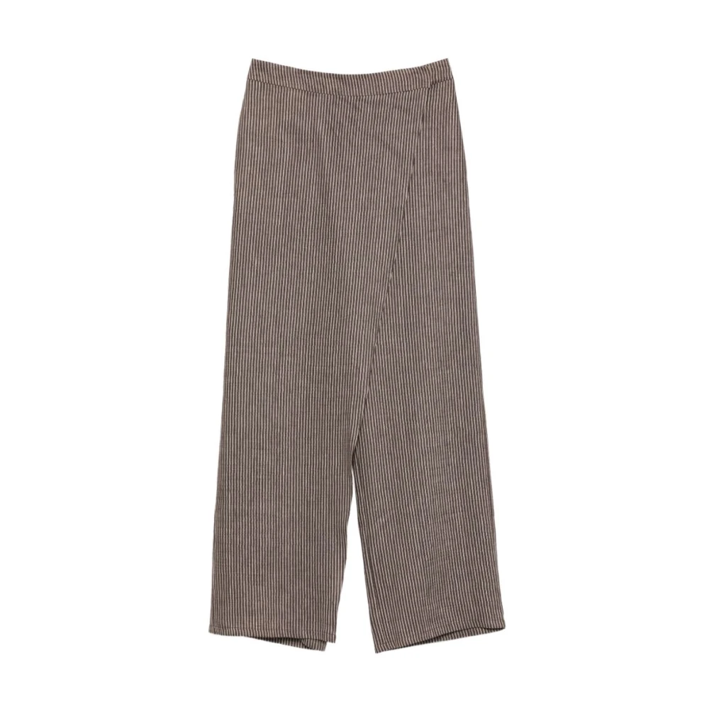 Alysi Kvinno Brun Byxor Dam, 2XS, Nylon, Wide Byxor