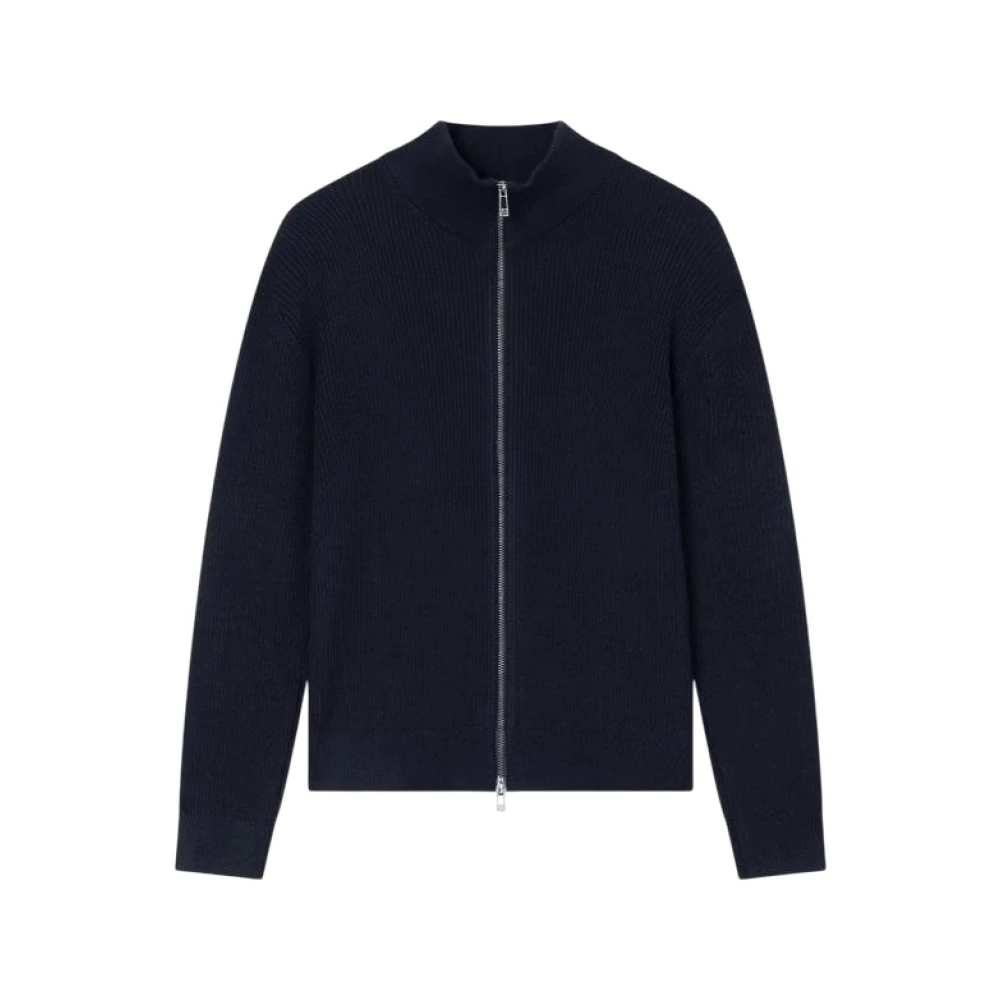Armani Exchange Men's Blue Zip-Through Cardigan