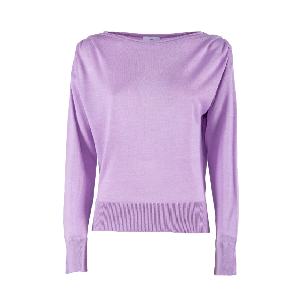 Nenette Paarse Trui met Draperende Schouders Purple Dames