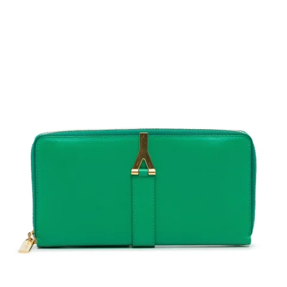Saint Laurent Vintage Pre-owned Leather wallets Green Dames