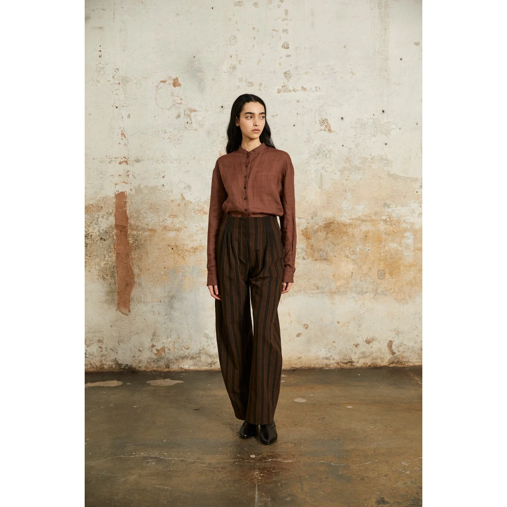 Cortana Raoul ramie blush overhemd Brown Dames
