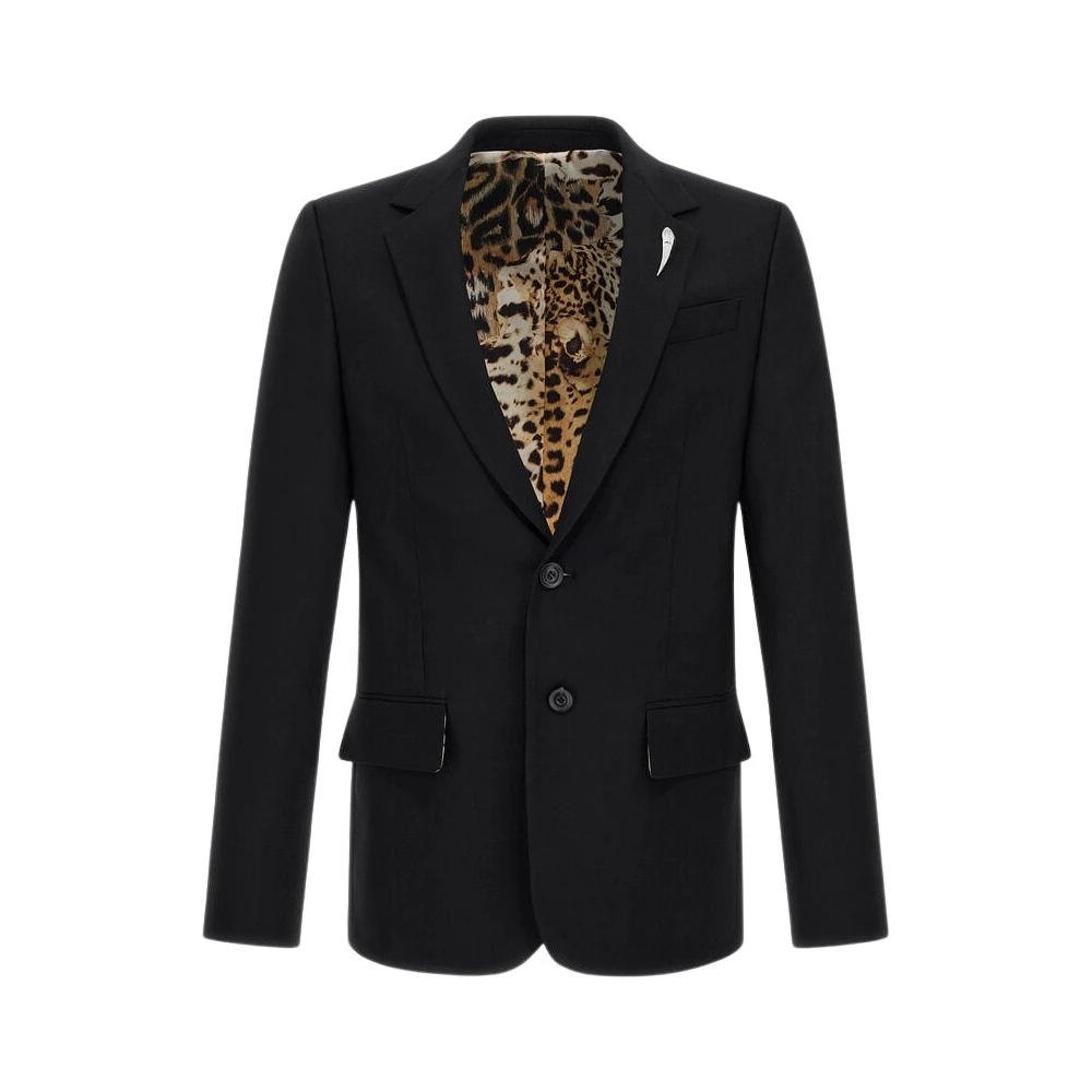 Roberto Cavalli Black Fang Blazer Made In Italy - Male - Blazers - Black - S - Jackets