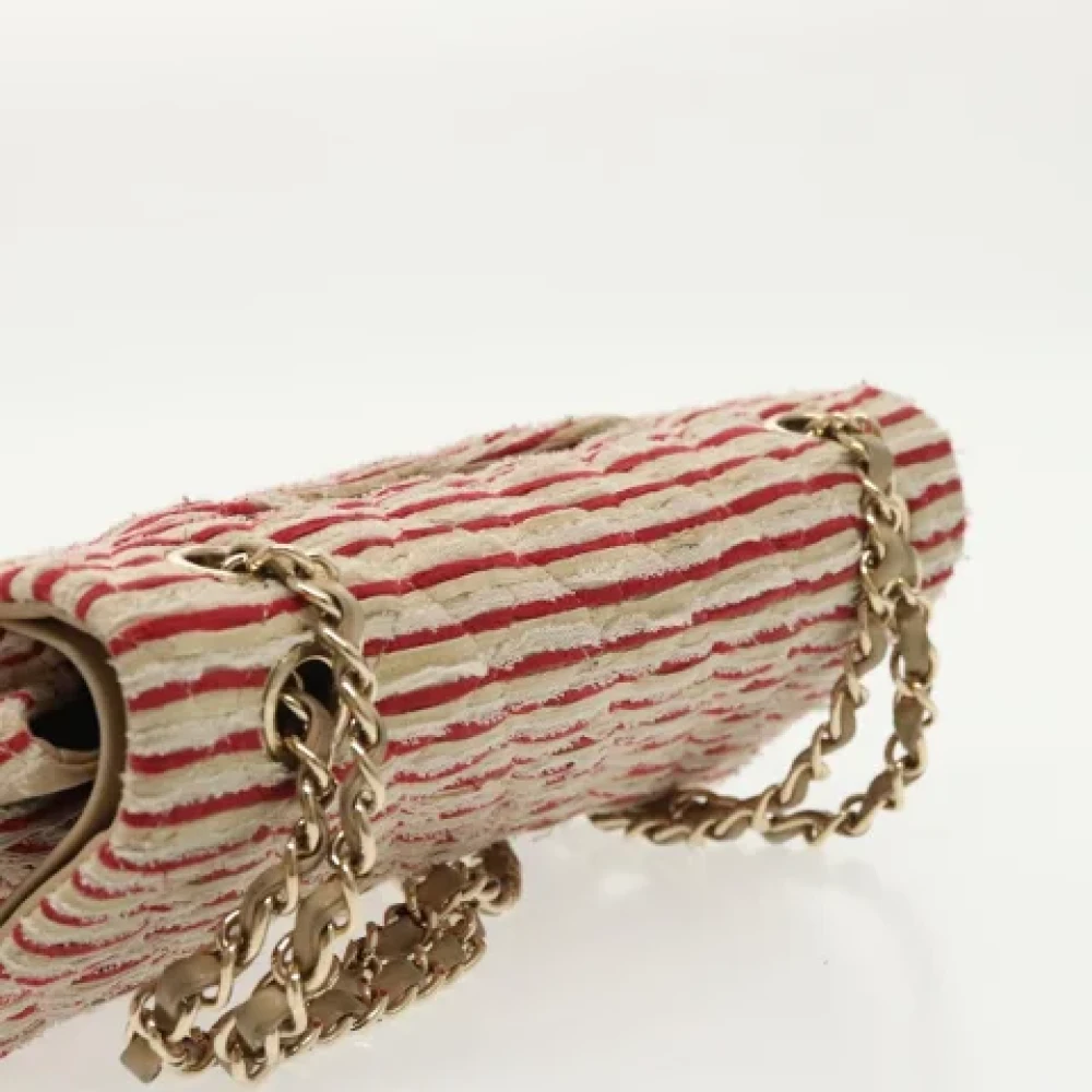 Chanel Vintage Pre-owned Canvas shoulder-bags Red Dames